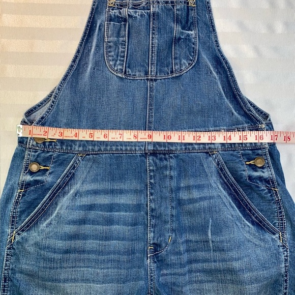 American Eagle Denim Short Overalls Shortalls Size S/P Frayed Hem Women’s GUC. - Picture 9 of 16